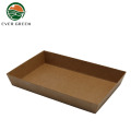 Rectangle Biodégradable Kraft Paper Food Lunch Bento Box